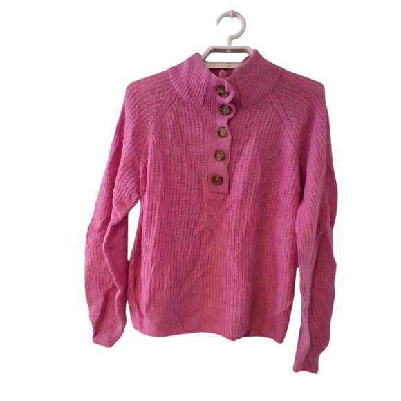 Marine Layer Evelyn Dream Yarn sweater womens XS Pink Punch wool alpaca blend - Picture 1 of 4